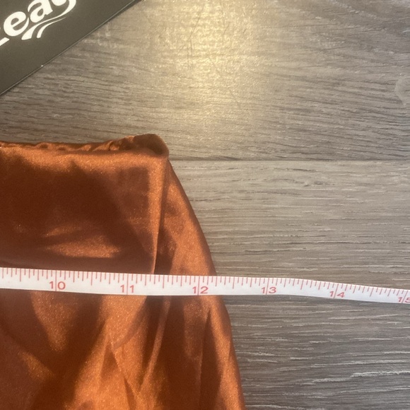 Zeagoo Womens Silk Rustic Orange Skirt XS NWT - Picture 5 of 8